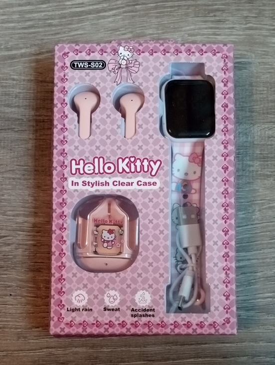 Hello Kitty Other - Hello Kitty Pink Earbuds, Charging Case & Matching Smartwatch Strap
